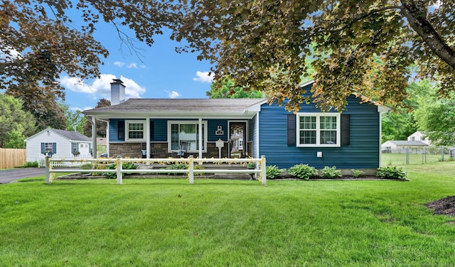 13 Carol St, Enfield, CT 06082 - view of front of property featuring covered porch and a chimney
