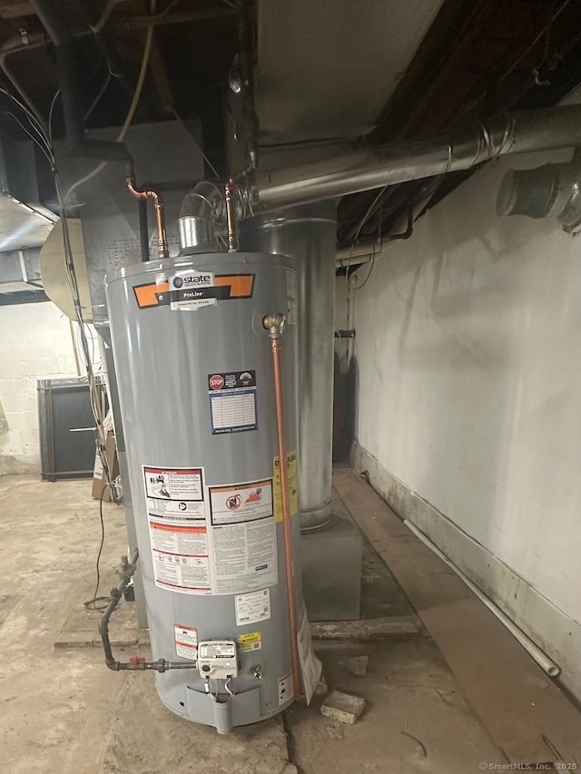 utilities featuring gas water heater