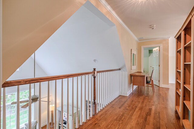 34 Avalon Dr, Middlebury, CT 06762 - hallway featuring ornamental molding, wood finished floors, and baseboards