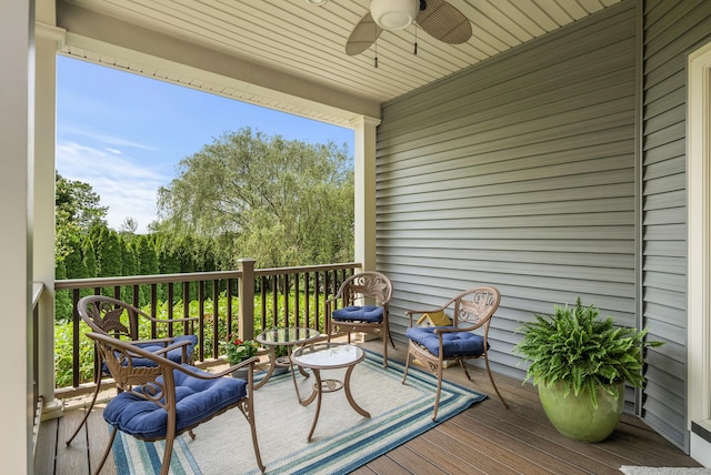 33 Pease Farm Rd, Ellington, CT 06029 - wooden deck with ceiling fan
