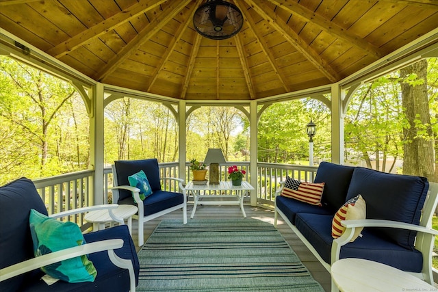 255 Killingly Rd, Pomfret, CT 06259 - wooden terrace featuring a gazebo and an outdoor living space
