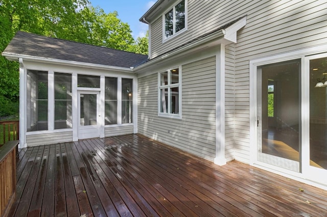 65 Church Rd, Sherman, CT 06784 - wooden deck with a sunroom