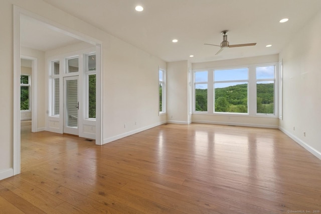 65 Church Rd, Sherman, CT 06784 - spare room with light wood finished floors, a ceiling fan, recessed lighting, and baseboards