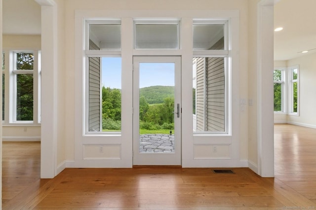 65 Church Rd, Sherman, CT 06784 - entryway featuring light wood-style floors, healthy amount of natural light, baseboards, and recessed lighting