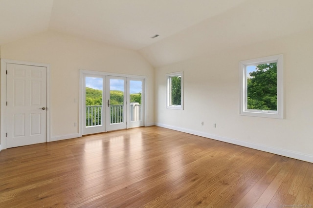 65 Church Rd, Sherman, CT 06784 - spare room with vaulted ceiling, light wood-style floors, and baseboards