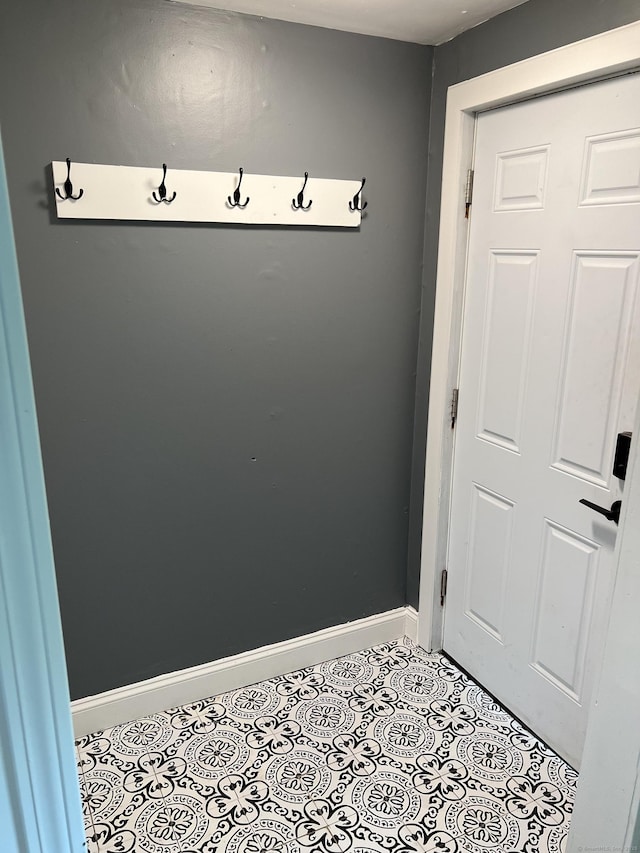 24 New St, Seymour, CT 06483 - mudroom featuring baseboards and light tile patterned flooring
