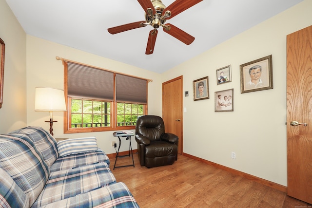 17A Morris Rd, Prospect, CT 06712 - living room with wood finished floors, ceiling fan, and baseboards