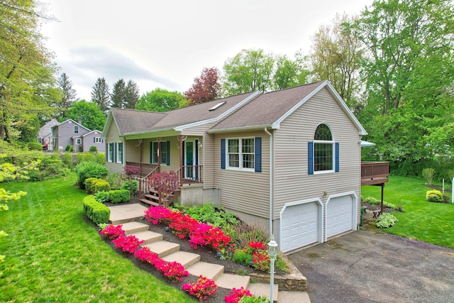 17A Morris Rd, Prospect, CT 06712 - single story home with driveway, a garage, a front lawn, and covered porch