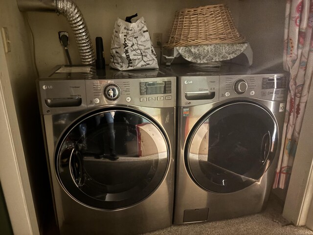 70 Lynn Rd, Essex, CT 06442 - washroom with separate washer and dryer and carpet floors