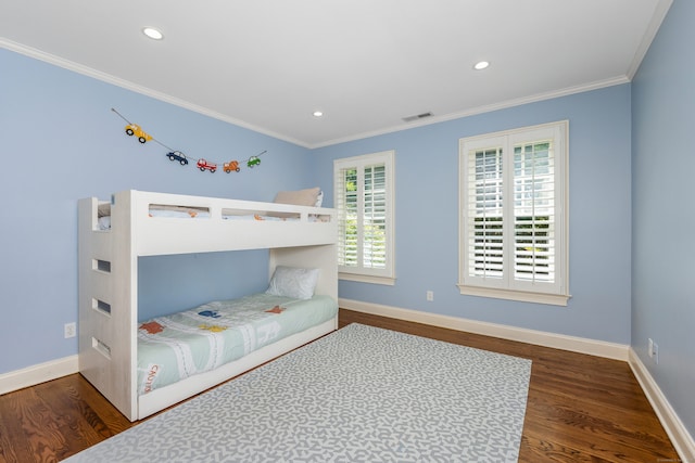 21 Park Pl, Darien, CT 06820 - bedroom featuring wood finished floors, baseboards, ornamental molding, and recessed lighting