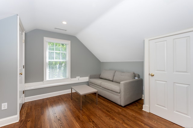 21 Park Pl, Darien, CT 06820 - living area featuring wood finished floors, vaulted ceiling, baseboards, and recessed lighting