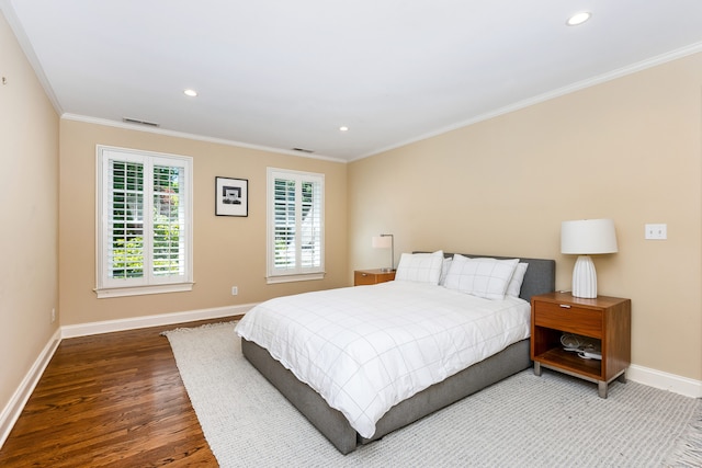 21 Park Pl, Darien, CT 06820 - bedroom with wood finished floors, baseboards, ornamental molding, and recessed lighting