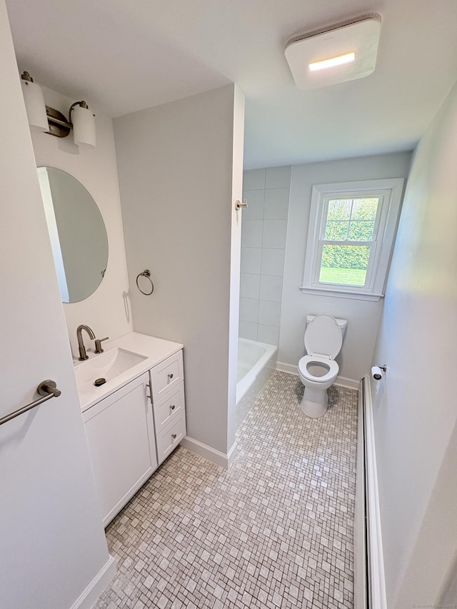 244 Spruce Brook Rd, Berlin, CT 06037 - bathroom featuring toilet, vanity, tile patterned floors, and baseboards