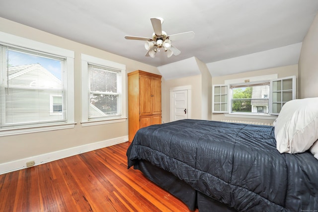 30 Birchwood St, Waterbury, CT 06708 - bedroom featuring baseboards, hardwood / wood-style flooring, and ceiling fan