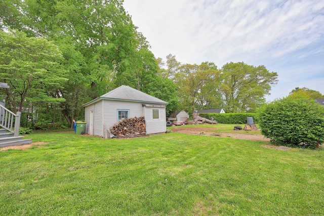 30 Birchwood St, Waterbury, CT 06708 - view of grassy yard with an outbuilding