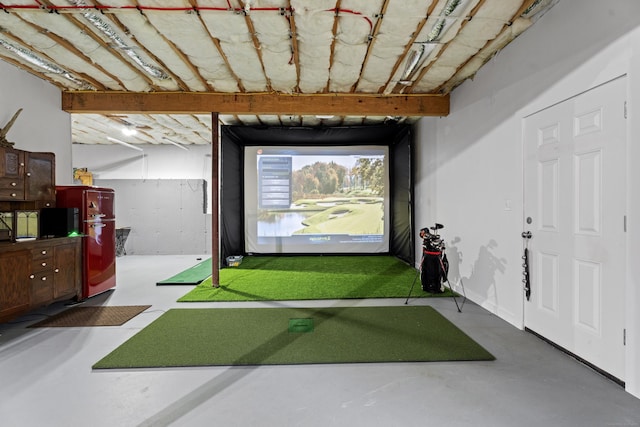 20 Webster Ln Unit 20, Middletown, CT 06457 - rec room with golf simulator and finished concrete floors