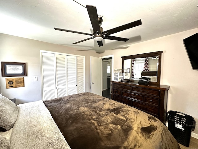 17 Aspen Ct, Norwich, CT 06360 - bedroom featuring a closet and ceiling fan