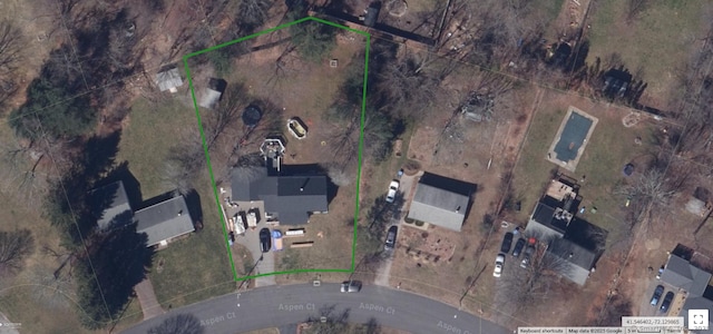 17 Aspen Ct, Norwich, CT 06360 - aerial overview of property's location featuring property boundaries highlighted