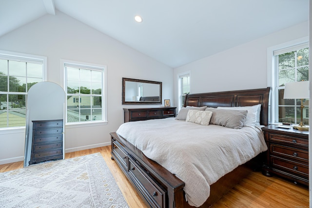 23 Hale St, Westport, CT 06880 - bedroom featuring vaulted ceiling, light wood finished floors, baseboards, and recessed lighting