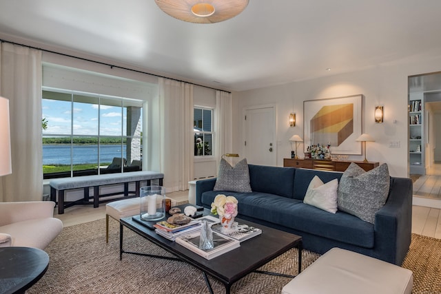 7 Hanna Ln, Essex, CT 06426 - living area with wood finished floors and a water view