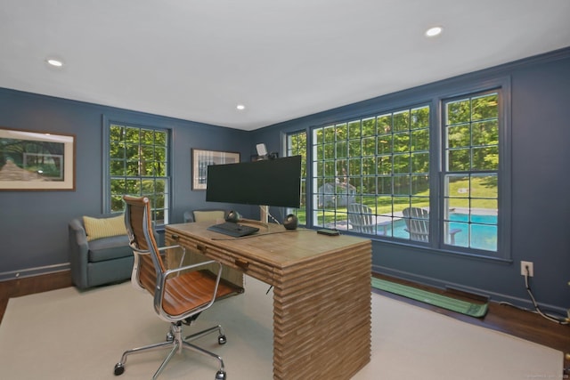 49 Dogwood Ln, New Canaan, CT 06840 - office area featuring baseboards and recessed lighting