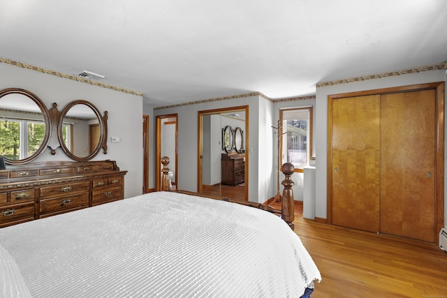 241 Clarks Falls Rd, North Stonington, CT 06359 - bedroom with light wood-type flooring and multiple closets
