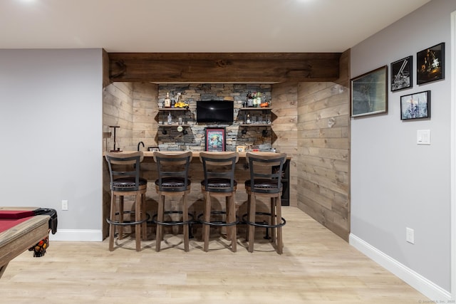 123 Cobblestone Dr, Southington, CT 06479 - indoor wet bar featuring wood finished floors, baseboards, and billiards table