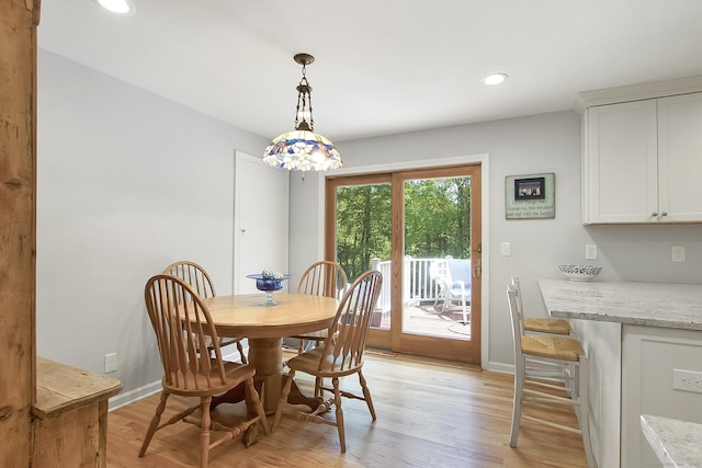 95 Vista Rd, Wilton, CT 06897 - dining area with light wood finished floors, baseboards, and recessed lighting