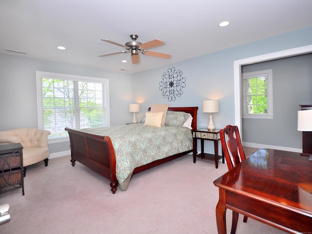 21 Pheasant Hill Rd, Canton, CT 06019 - bedroom with baseboards, recessed lighting, carpet, and ceiling fan