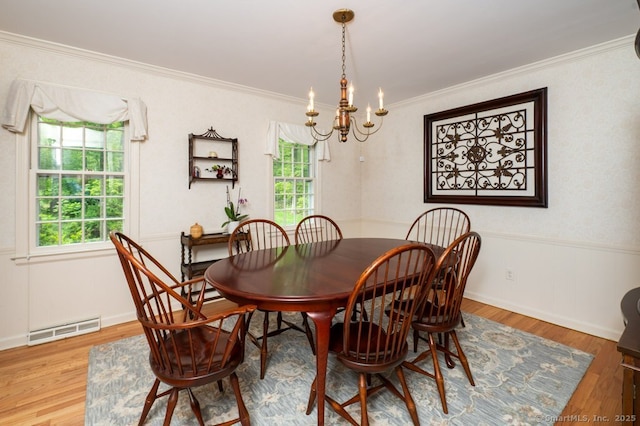 7 Indian Trl, Woodbridge, CT 06525 - dining room with a chandelier, wood finished floors, and ornamental molding