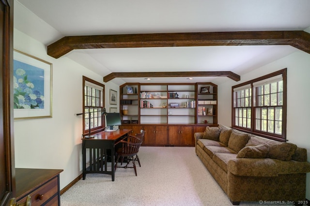 7 Indian Trl, Woodbridge, CT 06525 - office featuring light colored carpet and beamed ceiling