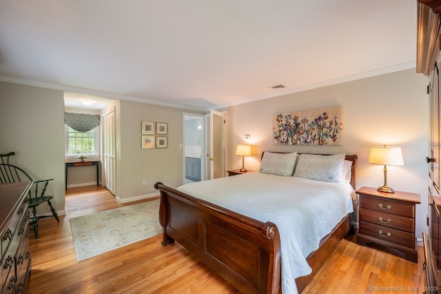 7 Indian Trl, Woodbridge, CT 06525 - bedroom featuring light wood-type flooring, ornamental molding, and baseboards