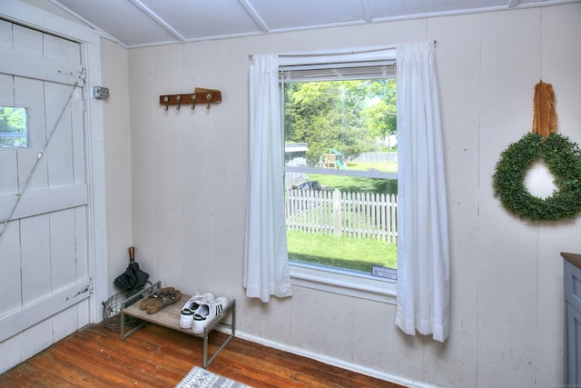 entryway featuring hardwood / wood-style flooring