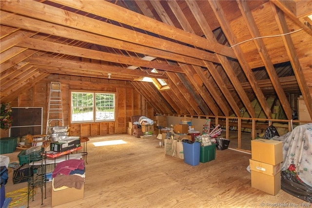 view of unfinished attic
