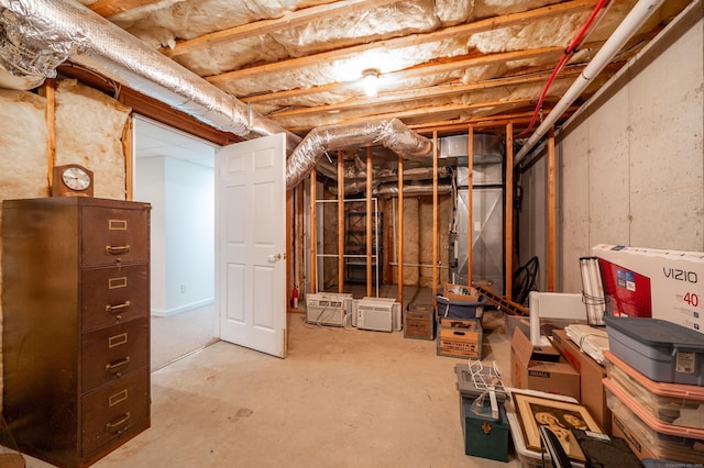 view of unfinished below grade area