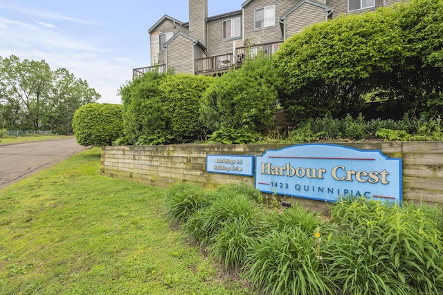 view of community sign