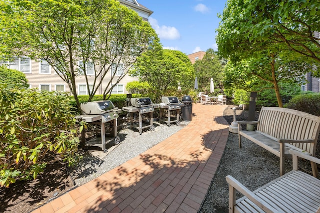 view of patio with area for grilling