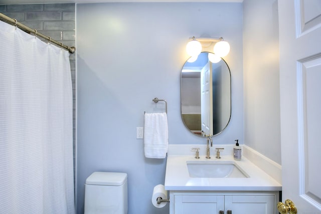 81 Grumman Hill Rd, Wilton, CT 06897 - bathroom with toilet, vanity, and a shower with curtain