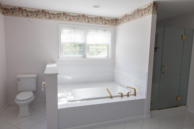 70 Wakeman Hill Rd, Sherman, CT 06784 - bathroom with a garden tub, a shower stall, and tile patterned flooring