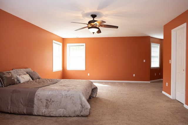 70 Wakeman Hill Rd, Sherman, CT 06784 - bedroom with baseboards, carpet, and a ceiling fan