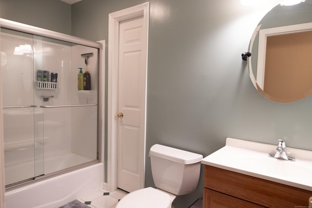 70 Wakeman Hill Rd, Sherman, CT 06784 - full bathroom featuring toilet, vanity, tile patterned floors, and shower / bath combination with glass door