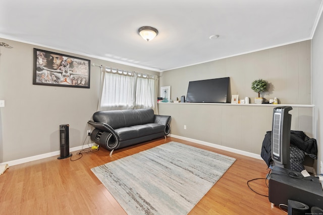 47 Currier Pl Unit 47, Cheshire, CT 06410 - living area with wood finished floors, ornamental molding, and baseboards