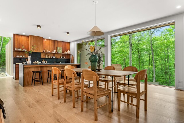19 Old Paddock Ln, Kent, CT 06785 - dining room with plenty of natural light, light wood-style flooring, and recessed lighting