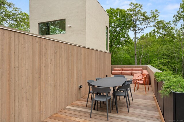 19 Old Paddock Ln, Kent, CT 06785 - wooden terrace featuring outdoor dining area