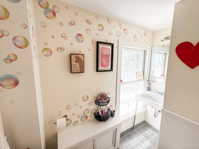 101 Child Hill Rd, Woodstock, CT 06281 - mudroom featuring tile patterned flooring, baseboards, and a sink