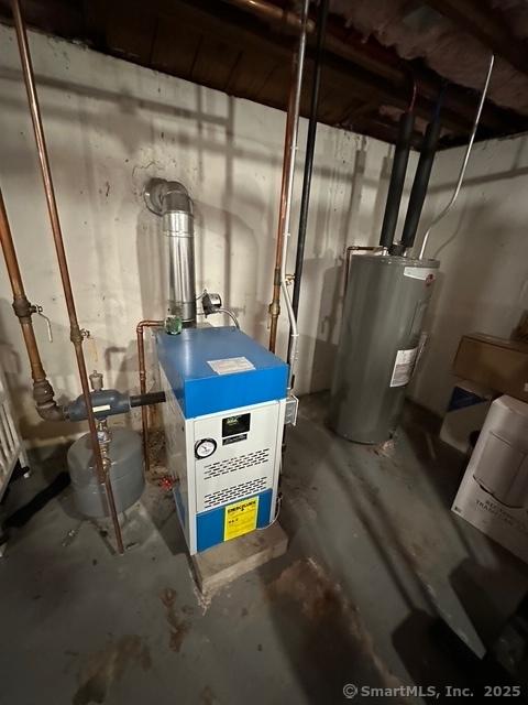 794 Center St, Manchester, CT 06040 - utility room with water heater and a heating unit