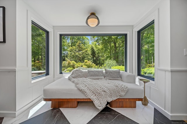 31 Poverty Hollow Rd, Newtown, CT 06470 - dining space with plenty of natural light, marble tiled flooring, and baseboards