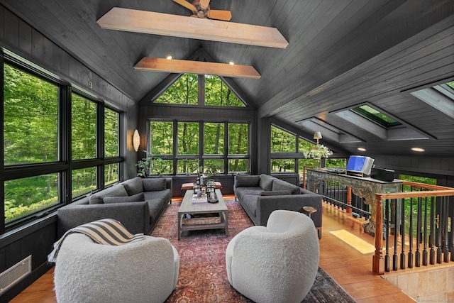 31 Poverty Hollow Rd, Newtown, CT 06470 - sunroom featuring outdoor lounge area and a ceiling fan