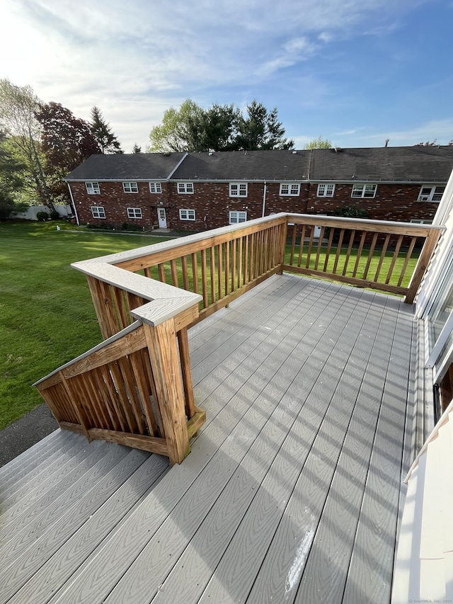 deck with a yard