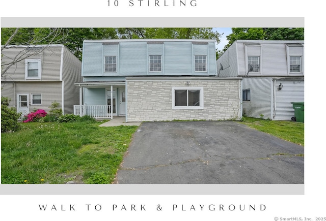 10 Stirling Ct, Middletown, CT 06457 - view of front of house featuring stone siding and a porch
